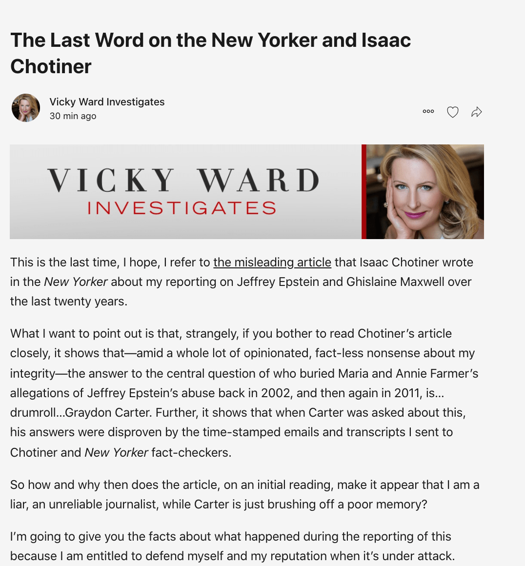 The Last Word on the New Yorker and Isaac Chotiner - Vicky Ward
